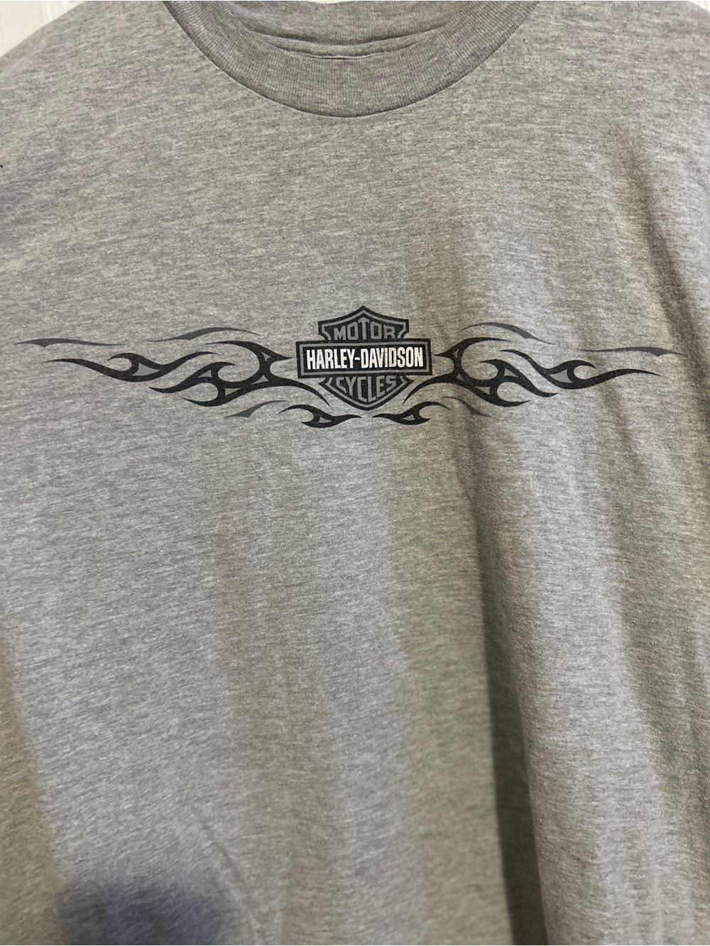 Harley-Davidson Gray Tee with Black Tribal Logo